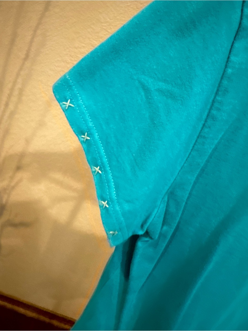 Teal/Turquoise Cattlelac Ranch Embroidered Cross Tee - Picture 5 of 5